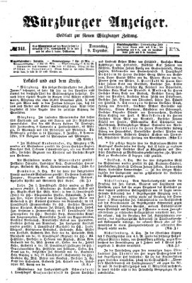 Würzburger Anzeiger (Neue Würzburger Zeitung) Donnerstag 9. Dezember 1858