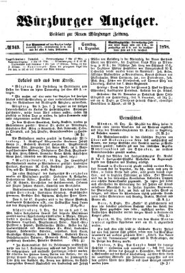 Würzburger Anzeiger (Neue Würzburger Zeitung) Samstag 11. Dezember 1858