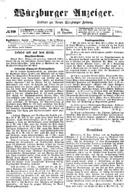 Würzburger Anzeiger (Neue Würzburger Zeitung) Freitag 17. Dezember 1858