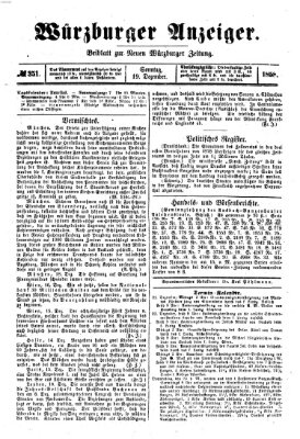 Würzburger Anzeiger (Neue Würzburger Zeitung) Sonntag 19. Dezember 1858