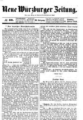 Neue Würzburger Zeitung Samstag 12. Februar 1859