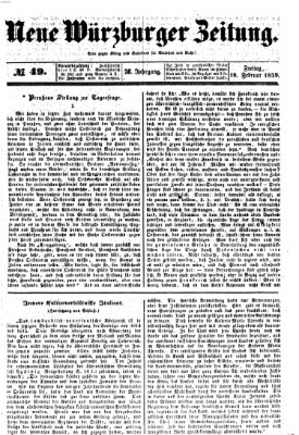 Neue Würzburger Zeitung Freitag 18. Februar 1859