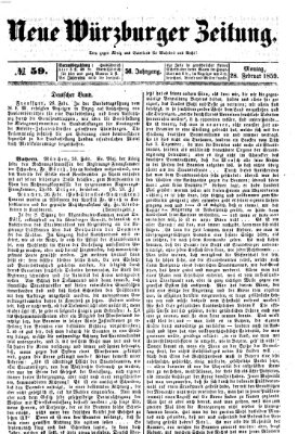 Neue Würzburger Zeitung Montag 28. Februar 1859