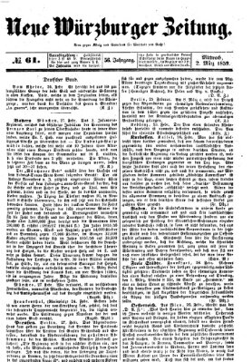 Neue Würzburger Zeitung Mittwoch 2. März 1859