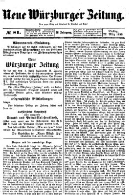 Neue Würzburger Zeitung Dienstag 22. März 1859