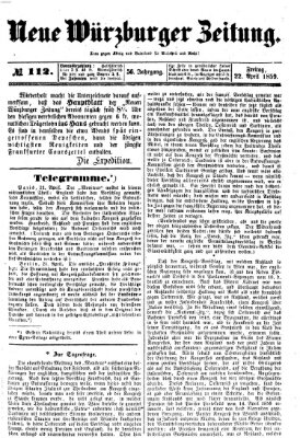 Neue Würzburger Zeitung Freitag 22. April 1859