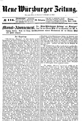 Neue Würzburger Zeitung Montag 25. April 1859