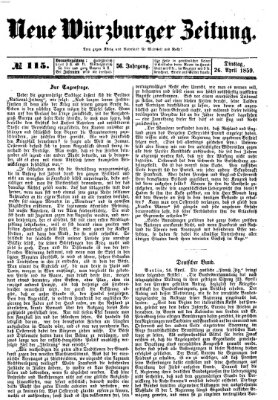 Neue Würzburger Zeitung Dienstag 26. April 1859