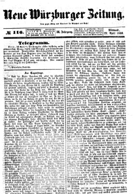 Neue Würzburger Zeitung Mittwoch 27. April 1859