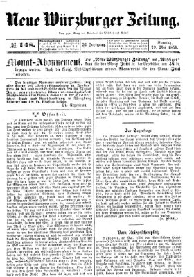 Neue Würzburger Zeitung Sonntag 29. Mai 1859