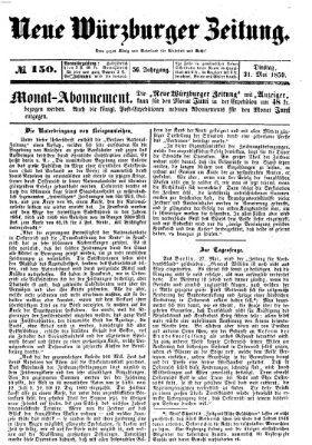 Neue Würzburger Zeitung Dienstag 31. Mai 1859