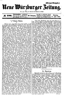 Neue Würzburger Zeitung Sonntag 17. Juli 1859