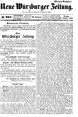 Neue Würzburger Zeitung Dienstag 27. September 1859