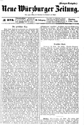 Neue Würzburger Zeitung Samstag 1. Oktober 1859