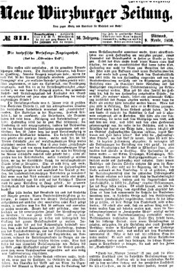 Neue Würzburger Zeitung Mittwoch 9. November 1859