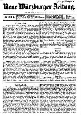 Neue Würzburger Zeitung Dienstag 13. Dezember 1859