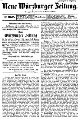 Neue Würzburger Zeitung Montag 26. Dezember 1859