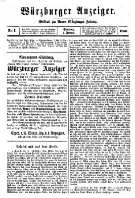 Würzburger Anzeiger (Neue Würzburger Zeitung) Samstag 1. Januar 1859