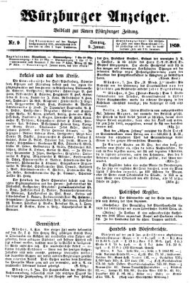 Würzburger Anzeiger (Neue Würzburger Zeitung) Sonntag 9. Januar 1859