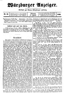 Würzburger Anzeiger (Neue Würzburger Zeitung) Mittwoch 12. Januar 1859