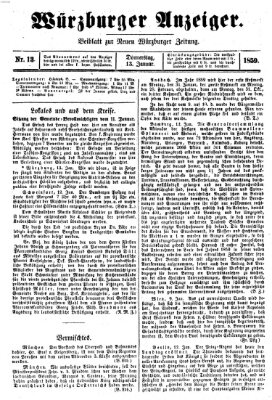 Würzburger Anzeiger (Neue Würzburger Zeitung) Donnerstag 13. Januar 1859