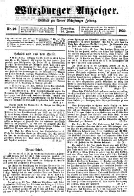 Würzburger Anzeiger (Neue Würzburger Zeitung) Donnerstag 20. Januar 1859