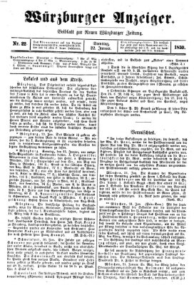 Würzburger Anzeiger (Neue Würzburger Zeitung) Samstag 22. Januar 1859