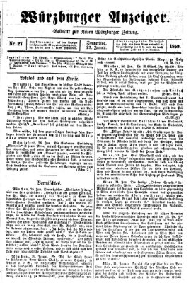 Würzburger Anzeiger (Neue Würzburger Zeitung) Donnerstag 27. Januar 1859