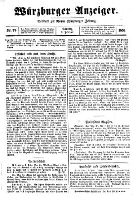 Würzburger Anzeiger (Neue Würzburger Zeitung) Sonntag 6. Februar 1859