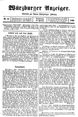 Würzburger Anzeiger (Neue Würzburger Zeitung) Donnerstag 10. Februar 1859