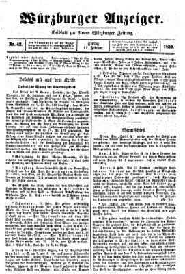 Würzburger Anzeiger (Neue Würzburger Zeitung) Freitag 11. Februar 1859