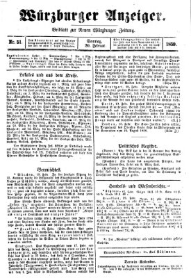 Würzburger Anzeiger (Neue Würzburger Zeitung) Sonntag 20. Februar 1859