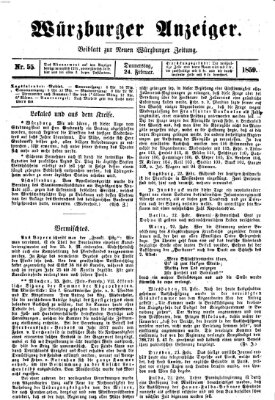 Würzburger Anzeiger (Neue Würzburger Zeitung) Donnerstag 24. Februar 1859