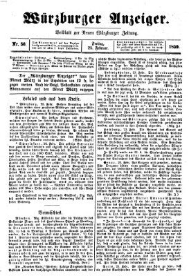 Würzburger Anzeiger (Neue Würzburger Zeitung) Freitag 25. Februar 1859