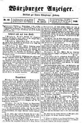 Würzburger Anzeiger (Neue Würzburger Zeitung) Samstag 26. Februar 1859