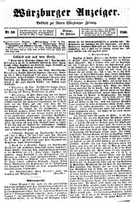 Würzburger Anzeiger (Neue Würzburger Zeitung) Montag 28. Februar 1859