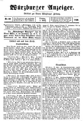 Würzburger Anzeiger (Neue Würzburger Zeitung) Dienstag 1. März 1859