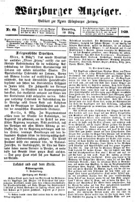 Würzburger Anzeiger (Neue Würzburger Zeitung) Donnerstag 10. März 1859