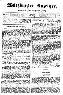 Würzburger Anzeiger (Neue Würzburger Zeitung) Samstag 12. März 1859