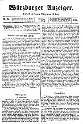 Würzburger Anzeiger (Neue Würzburger Zeitung) Montag 14. März 1859