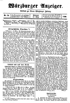 Würzburger Anzeiger (Neue Würzburger Zeitung) Mittwoch 16. März 1859