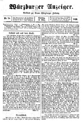 Würzburger Anzeiger (Neue Würzburger Zeitung) Samstag 19. März 1859