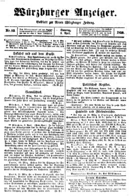 Würzburger Anzeiger (Neue Würzburger Zeitung) Sonntag 3. April 1859