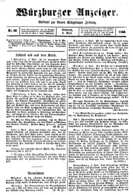 Würzburger Anzeiger (Neue Würzburger Zeitung) Mittwoch 6. April 1859