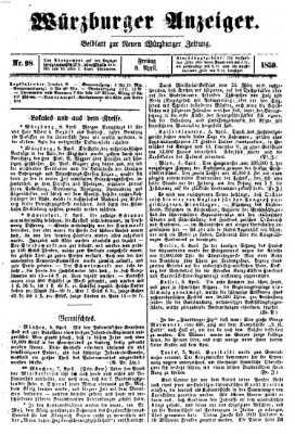 Würzburger Anzeiger (Neue Würzburger Zeitung) Freitag 8. April 1859