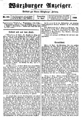 Würzburger Anzeiger (Neue Würzburger Zeitung) Donnerstag 14. April 1859