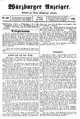 Würzburger Anzeiger (Neue Würzburger Zeitung) Dienstag 19. April 1859