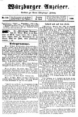 Würzburger Anzeiger (Neue Würzburger Zeitung) Samstag 30. April 1859