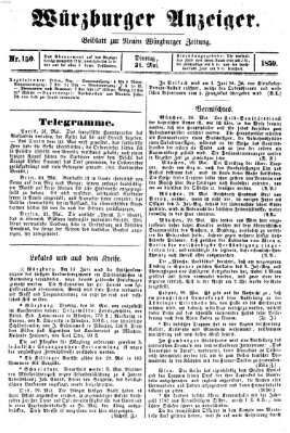 Würzburger Anzeiger (Neue Würzburger Zeitung) Dienstag 31. Mai 1859