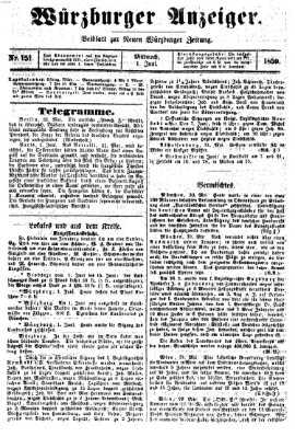 Würzburger Anzeiger (Neue Würzburger Zeitung) Mittwoch 1. Juni 1859